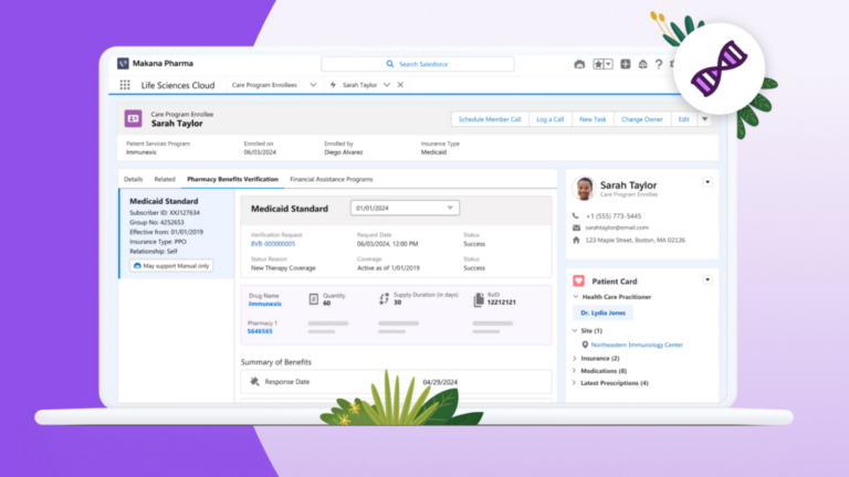 Sample screen shot of Life Sciences Cloud