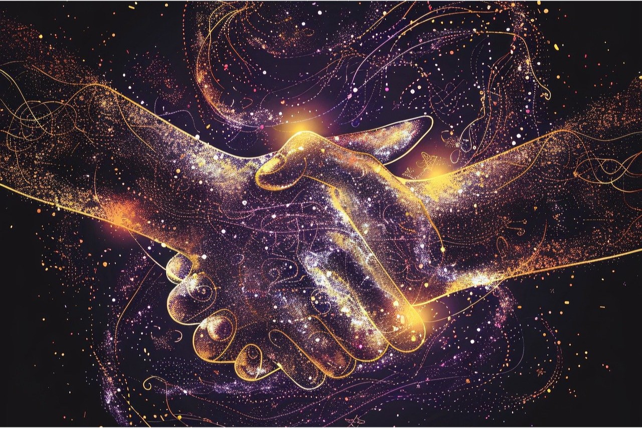 Handshake representing partnership