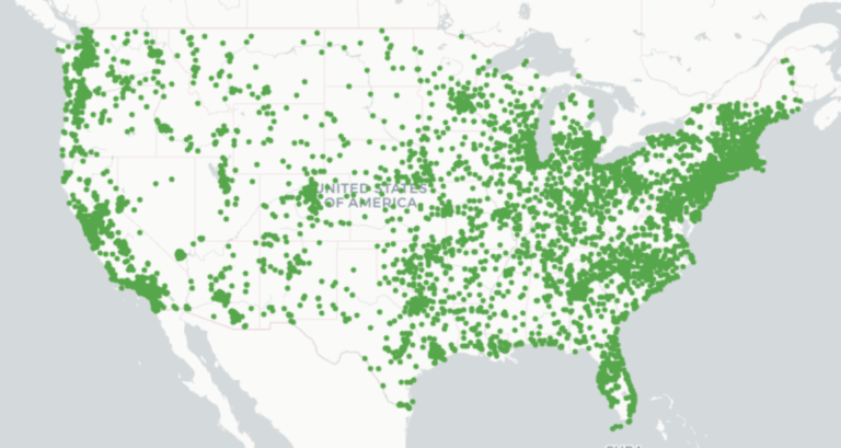Location of healthcare providers around the US